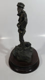 Rare Vintage 1977 LaRocca Mountain Man Pewter 9 1/2" Tall Figure Sculpture on Wood Base