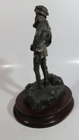 Rare Vintage 1977 LaRocca Mountain Man Pewter 9 1/2" Tall Figure Sculpture on Wood Base
