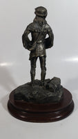 Rare Vintage 1977 LaRocca Mountain Man Pewter 9 1/2" Tall Figure Sculpture on Wood Base