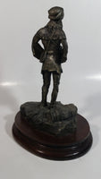 Rare Vintage 1977 LaRocca Mountain Man Pewter 9 1/2" Tall Figure Sculpture on Wood Base