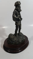 Rare Vintage 1977 LaRocca Mountain Man Pewter 9 1/2" Tall Figure Sculpture on Wood Base