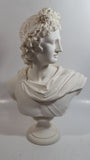 Greek Mythology God Apollo 14 1/2" Tall Solid Alabaster Head Bust Sculpture