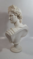 Greek Mythology God Apollo 14 1/2" Tall Solid Alabaster Head Bust Sculpture