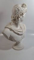 Greek Mythology God Apollo 14 1/2" Tall Solid Alabaster Head Bust Sculpture