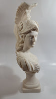 Greek Mythology Goddess Athena Aohna 14 1/2" Tall Solid Alabaster Head Bust Sculpture