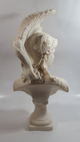 Greek Mythology Goddess Athena Aohna 14 1/2" Tall Solid Alabaster Head Bust Sculpture