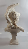 Greek Mythology Goddess Athena Aohna 14 1/2" Tall Solid Alabaster Head Bust Sculpture