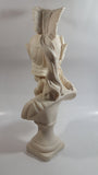 Greek Mythology Goddess Athena Aohna 14 1/2" Tall Solid Alabaster Head Bust Sculpture