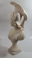 Greek Mythology Goddess Athena Aohna 14 1/2" Tall Solid Alabaster Head Bust Sculpture