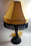 Vintage Style "A Christmas Story" Movie Film Las Vegas Burlesque Styled 20" Tall Leg Lamp with Fish Net Stocking and Yellow Shade with Black Frill