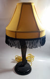 Vintage Style "A Christmas Story" Movie Film Las Vegas Burlesque Styled 20" Tall Leg Lamp with Fish Net Stocking and Yellow Shade with Black Frill