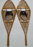 Vintage Authentic Wood Rawhide Snow Shoes Set with Leather Boot Straps