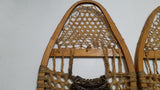 Vintage Authentic Wood Rawhide Snow Shoes Set with Leather Boot Straps