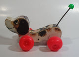 Vintage 1968 Fisher Price 693 Little Snoopy Wooden Dog Pull Toy with Metal Spring Tail