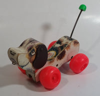 Vintage 1968 Fisher Price 693 Little Snoopy Wooden Dog Pull Toy with Metal Spring Tail