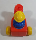 1984 Fisher Price Little People Orange Farm Tractor Toy with Construction Worker Character