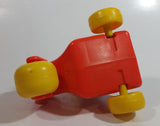 1984 Fisher Price Little People Orange Farm Tractor Toy with Construction Worker Character