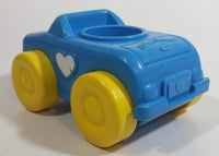 Rare 1989 Fisher Price Little People Click Along Riders Blue Heart Car Plastic Toy Vehicle