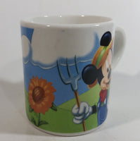 Gibson Disney Mickey Mouse Farmer with Farm Scenes Ceramic Coffee Mug Cup