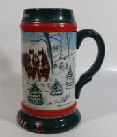 1991 Budweiser Holiday Stein Collection The Season's Best Ceramic Beer Stein By Artist Susan Sampson - Handcrafted in Brazil by Ceramarte