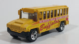 2001 Matchbox City Dudes School Bus "Burton Hill Elementary" Buffalos Yellow Die Cast Toy Car Vehicle with Opening Door