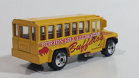 2001 Matchbox City Dudes School Bus "Burton Hill Elementary" Buffalos Yellow Die Cast Toy Car Vehicle with Opening Door