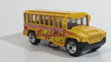 2001 Matchbox City Dudes School Bus "Burton Hill Elementary" Buffalos Yellow Die Cast Toy Car Vehicle with Opening Door