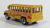 2001 Matchbox City Dudes School Bus "Burton Hill Elementary" Buffalos Yellow Die Cast Toy Car Vehicle with Opening Door