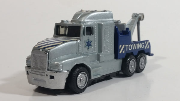 1995 New Ray Police Towing Tow Truck Plastic Die Cast Toy Cop Car Vehicle