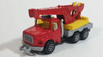 Majorette Picker Crane Truck Red Yellow Grey 1/60 Scale Die Cast Toy Car Vehicle