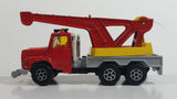 Majorette Picker Crane Truck Red Yellow Grey 1/60 Scale Die Cast Toy Car Vehicle