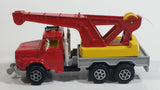 Majorette Picker Crane Truck Red Yellow Grey 1/60 Scale Die Cast Toy Car Vehicle