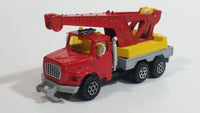 Majorette Picker Crane Truck Red Yellow Grey 1/60 Scale Die Cast Toy Car Vehicle