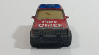 1997 Matchbox Jeep Cherokee Fire Chief Red Die Cast Toy Car Rescue Emergency Firefighting Vehicle