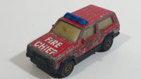 1997 Matchbox Jeep Cherokee Fire Chief Red Die Cast Toy Car Rescue Emergency Firefighting Vehicle