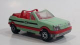 Majorette Peugeot 205 CTI Convertible 1/53 Scale No. 281 & No. 210 Light Green and Red Die Cast Toy Car Vehicle