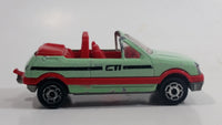 Majorette Peugeot 205 CTI Convertible 1/53 Scale No. 281 & No. 210 Light Green and Red Die Cast Toy Car Vehicle