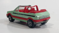 Majorette Peugeot 205 CTI Convertible 1/53 Scale No. 281 & No. 210 Light Green and Red Die Cast Toy Car Vehicle