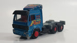 Rare HTF Majorette Mercedes "Truck Force" Semi Tractor Truck Rig Teal Blue Die Cast Toy Car Vehicle