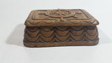 Vintage Syroco Captain Ship's Wheel Boat Brown Wood Trinket Keepsake Box Nautical Collectible