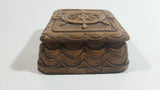 Vintage Syroco Captain Ship's Wheel Boat Brown Wood Trinket Keepsake Box Nautical Collectible