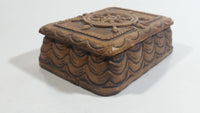 Vintage Syroco Captain Ship's Wheel Boat Brown Wood Trinket Keepsake Box Nautical Collectible