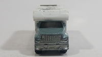 2008 Matchbox Outdoor Adventure Motor Home RV Metalflake Light Blue Silver and White MB756 Die Cast Toy Car Recreational Vehicle with Opening Rear Gate