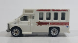 2009 Matchbox Police Chevy Transport Bus Sheriff Cop Prisoner Transport  White MB372 Plastic Body 1/80 Scale Die Cast Toy Car Vehicle