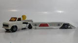 Vintage 1977 Lesney Matchbox Super Kings K-27 Ford 'A' Series "Miss Embassy" Semi Tractor Trailer Speed Boat Hauler Truck White Die Cast Toy Car Vehicle Made in England