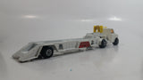 Vintage 1977 Lesney Matchbox Super Kings K-27 Ford 'A' Series "Miss Embassy" Semi Tractor Trailer Speed Boat Hauler Truck White Die Cast Toy Car Vehicle Made in England