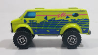 1993 Matchbox 4x4 Chevy Van Fluorescent Yellow Die Cast Toy Car Vehicle