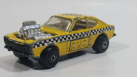 Vintage 1973 Lesney Matchbox Rolamatics No. 72 Maxi Taxi Yellow Cab Die Cast Toy Car Vehicle Made in Hong Kong