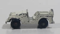 Vintage 1950s MidgeToy Midge Military Jeep White Tiny Miniature Die Cast Toy Car Vehicle