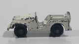 Vintage 1950s MidgeToy Midge Military Jeep White Tiny Miniature Die Cast Toy Car Vehicle